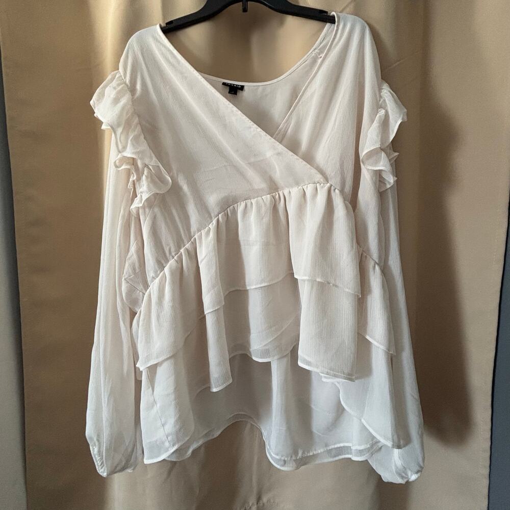 Torrid size 4 Chiffon Ruffled Surplice Crop Top